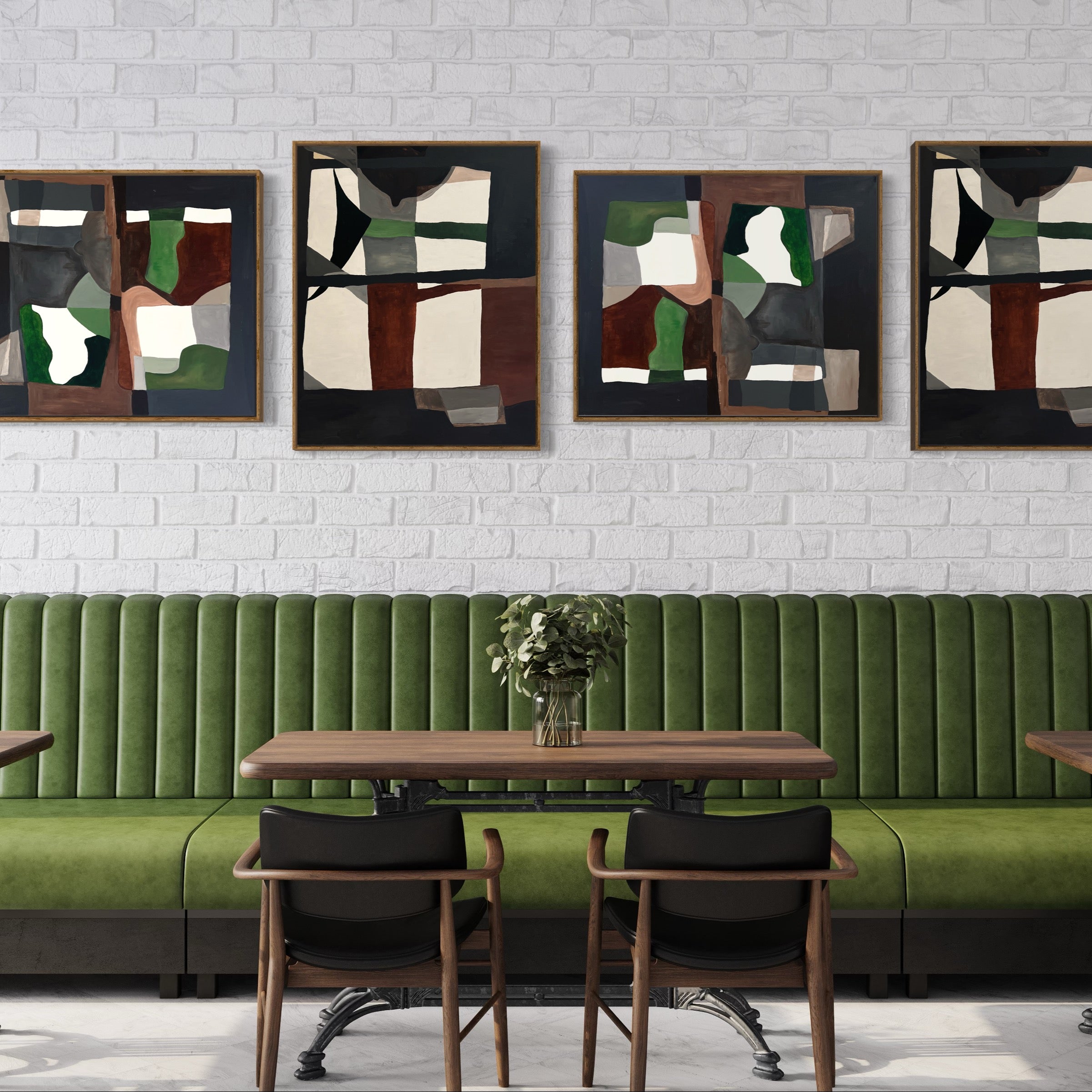 Embracing the Dance of Light and Shadow (24 W x 30 H), Diptych