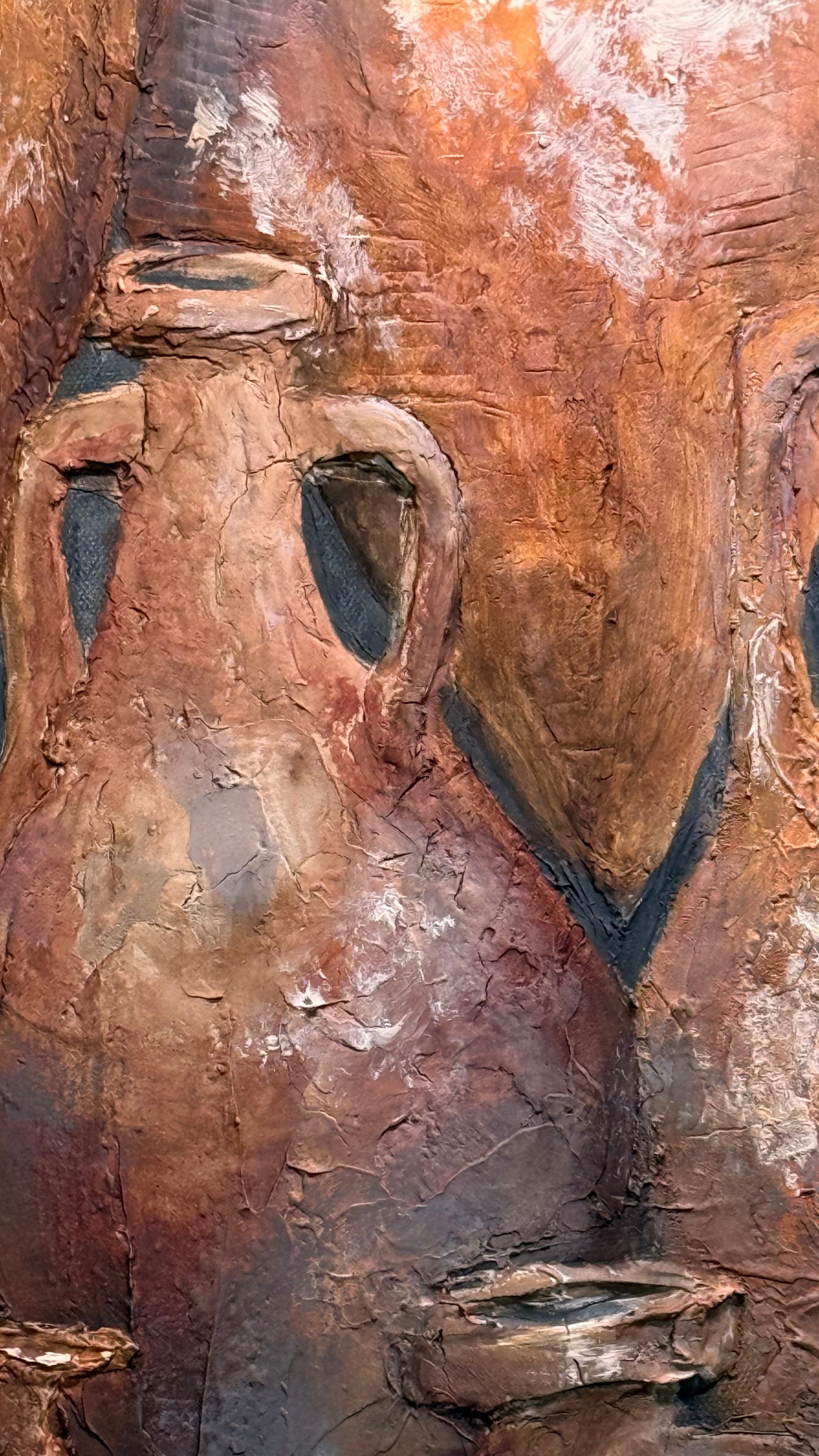 Close-up of textured abstract surface with sediment-like layers referencing archaeological material memory
