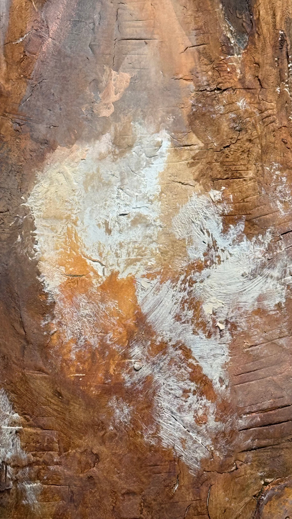 Close-up of textured abstract surface with sediment-like layers referencing archaeological material memory